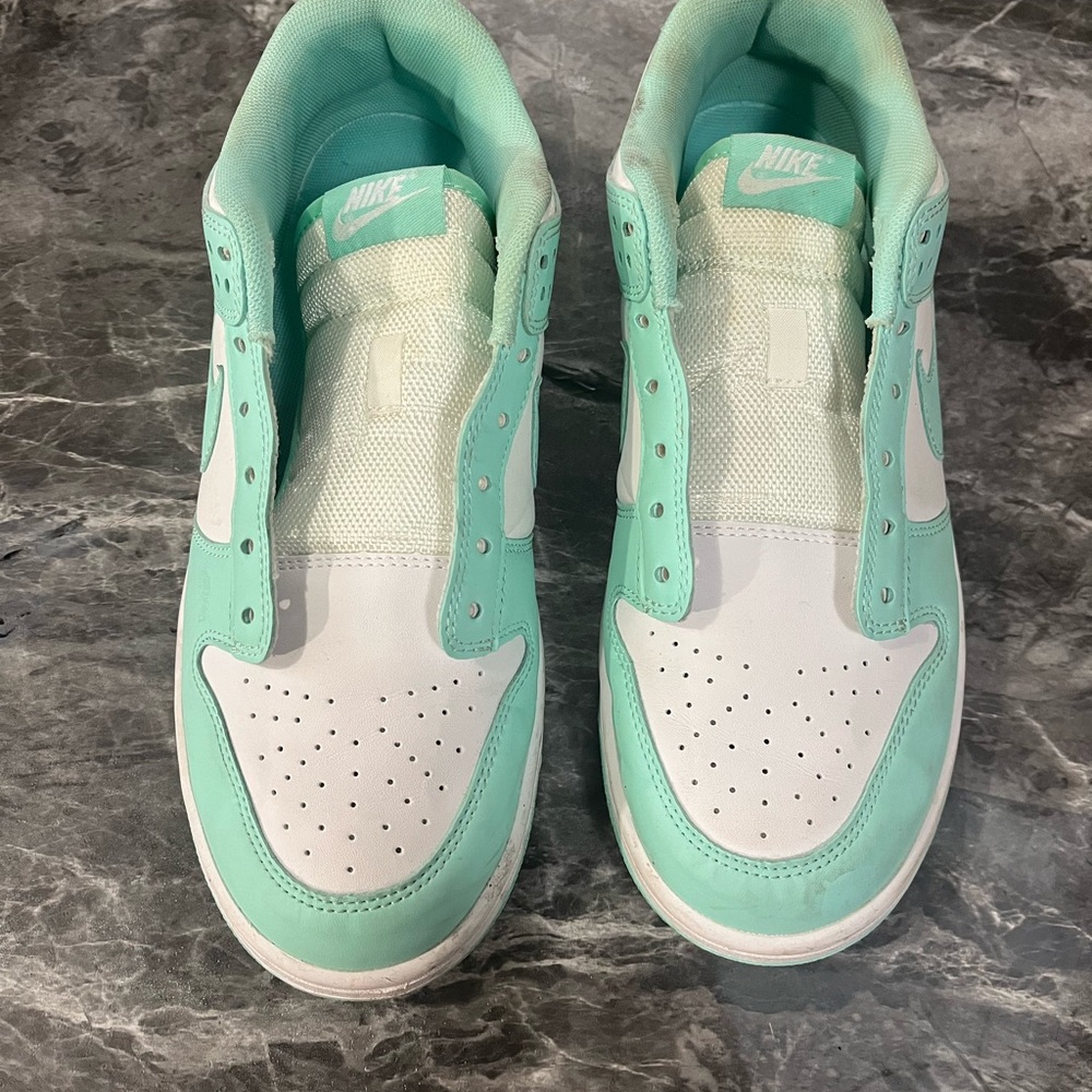 Nike Mint Green and White High-Top Sneakers